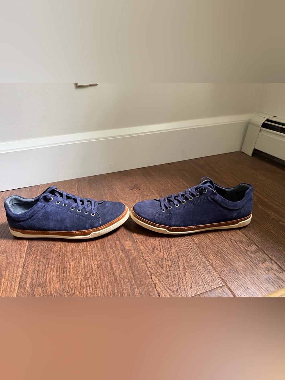 WIDE Allen Edmonds Navy Suede Sneakers 11E